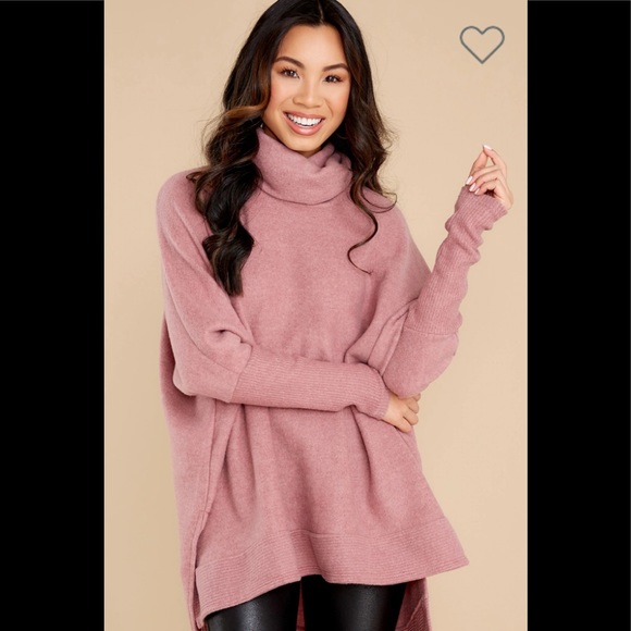 Last To Love Dusty Mauve Cowl Neck Sweater - Picture 3 of 3